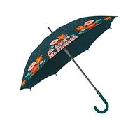 Fisura - Large umbrella. Youth umbrella. Automatic umbrella with button. Strong umbrella. Different models. 106 centimetres in diameter. (No rain, green)
