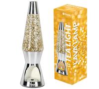 Fisura - Lava lamp with Candle. Glitter Lava lamp with Chrome Base, eco-Friendly Decoration. Original Gift. Dimensions: 11.42 x 3.35 inches (Candle not Included).