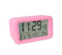 Fisura - LED digital alarm clock. Date and temperature display clock. 2 alarms. Snooze button. 2 AAA batteries. ABS rubber. Measurements: 12 x 5,5 x 7 cm. (Pink)