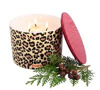 Fisura - Leopard Ceramic Scented Candle, Soy Wax Candle, Balsam & Cedar, Home Spa Relaxation, Gift Idea, 24h, 830g