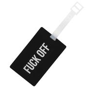 Fisura - Luggage Tag with Bold Message - Silicone Suitcase Tag for Travel Bags & Backpacks - Black - Original Gift 4.1 x 2.6 inches