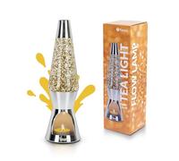 Fisura - Magma Lamp with Candle. Glitt lamp with Chrome Base, eco-Friendly Decoration. Original Gift. Dimensions: 11.42 x 3.35 inches (Candle not Included).