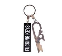 Fisura F*cking Keys Original Metal Keychain Multitool Keychain Black Grey Man Keychain Hand Mirror Gift for Men on Father's Day Birthday Christmas
