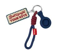 Fisura - Metal Keyring with Tracker Holder. “Don’t Forget” Design | Blue and red women’s keyring with wrist strap. Gift for women, Mother’s Day gift or birthday gift.