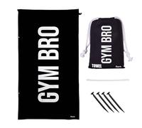 Fisura - Microfibre Beach Towel - Quick Dry, Sand Resistant, Lightweight - “Gym Bro” Black & White - Travel Towel Gift for Beach, Pool & Holiday - 71 x 39 Inches