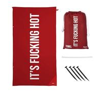 Fisura - Microfibre Beach Towel - Quick Dry, Sand Resistant, Lightweight - “H*t” Red & White - Travel Towel Gift for Beach, Pool & Holiday - 71 x 39 Inches