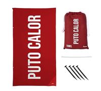 Fisura - Microfibre Beach Towel - Quick Dry, Sand Resistant, Lightweight - “P*to Calor” Red & White - Travel Towel Gift for Beach, Pool & Holiday - 71 x 39 Inches