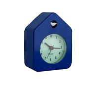 Fisura - Mini house alarm clock blue. Analog alarm clock with no ticking, original alarm clock. Small alarm clock. Dimensions: 3.8 in x 2.9 in x 1.8 in. 1 AA battery