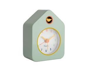 Fisura - Mini Travel Alarm Clock, Silent Non-Ticking Analog, Compact Bedside Clock, Portable, 3.8 x 2.9 x 1.8 in, Battery Not Included, Small Green House