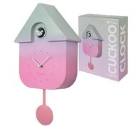 Fisura - Cuckoo clock, wall clock, cuckoo clock with working bird, original and modern cuckoo clock for gift - 3 AA batteries not included, material: ABS plastic, 21,5 x 8 x 41,5