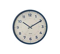 Fisura - Original blue wall clock. Modern wall clock kitchen. Blue and white wall clock. Non ticking wall clock 30 centimetres diameter. ABS and Glass. 1 AA Battery.
