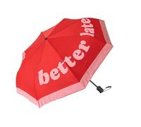 Fisura - Original Foldable Umbrella “Better Late Than Ugly” in Pink and Yellow. Small Automatic Umbrella for Women. Travel Size. Wind-Resistant. 96 cm Diameter When Opened