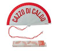 Fisura Original fan with message. Modern and colourful reversible wooden fan. Hand fan. Hanger included. Dimensions: 42.5 x 23 cm, Broth, Red, One size