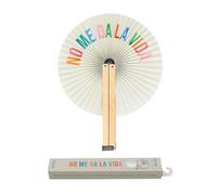 Fisura - Original Folding fan “No me da la vida”, Stylish Paper Fans, Multicoloured Pai Pai, Wedding Favor for Guests, Party or Ceremony Gift