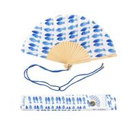 Fisura - Original handheld folding fan with Fish pattern. Colourful wooden fan. Original holding Hand Fans. Birthday Gifts Wedding Party Decoration. Fan with hanger included