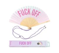 Fisura - Original Handheld Folding Fan with Message in English, Valentine Gifts for Her & him, Birthday & Wedding Party Decoration, Colourful Wooden Fan, Fan with Hanger Included