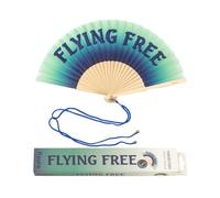 Fisura - Original Handheld Folding Fan with message in english. Funny wooden fan. Original holding Hand Fans. Birthday Gifts Wedding Party Decoration (Flying, blue)