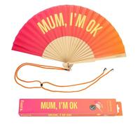 Fisura - Original Handheld Folding Fan with Message in English, Valentine Gifts for Her & him, Birthday & Wedding Party Decoration, Colourful Wooden Fan, Fan with Hanger Included