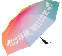 Fisura Compact automatic umbrella with original design, ideal mini travel umbrella for women, lightweight and windproof folding accessory., Hello rain, Standard