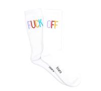 Fisura - Original men's multicolour "F*** Off" socks. Pattern socks for gift. Long socks. Composition: cotton and polyester. Size: 41-45.