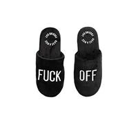 Fisura - Original Men's Slipper "F*ck Off" Black - Lightweight Non-Slip 40 44, 6.5/11.5 UK