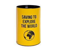 Fisura - Original Money Box. Large Steel Money Box for Adults. Tin Money Box for Gift. Measures: 13 centimetres x 20 centimetres. (XXL Saving, Yellow)
