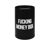 Fisura - Original money box. Large steel money box for adults. Tin money box for gift. Measures: 13 x 20 centimetres. (F*cking money box, black)