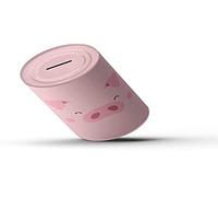 Fisura Original Money Box with Message - Large Money Box for Adults Made of Steel - Money Box Gift Tin (Pig, Pink)