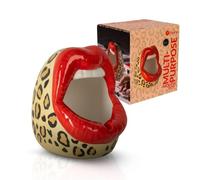 Fisura Original "Mouth" Leopard Print Ashtray Ceramic Ashtray Gift for Kitchen Outdoor Indoor Original Pot 9.5 x 12 cm