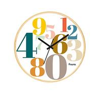 Fisura Original Numbers wall clock, modern kitchen clock, white wall clock, diameter 30 cm, wood and glass, 1 x AA battery.