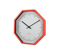 Fisura Original Octagonal Coral Wall Clock, Modern Kitchen Clock, Neon Wall Clock, 30 cm Diameter, ABS and Glass, 1 x AA Battery.