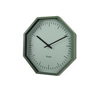 FISURA - Original octagonal green wall clock. Modern wall clock kitchen. Non ticking wall clock 30 centimetres diameter. ABS and Glass. 1 AA Battery.