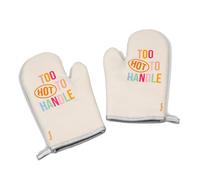 Fisura - Original Oven Mittens. 2 Oven Mitts for cooking. Printed Barbecue Gloves. Heat Resistant Oven Mitts with Hanging Loop.
