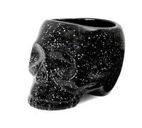 Fisura - Original Skull Shape Planter Black and White Decorative Skull Planter Indoor Black Cactus Planter Pot Diameter 12cm Dimensions: 15x19x14cm