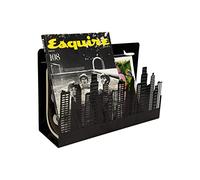 FISURA Original Skyline Floor Magazine Rack, Modern Black Magazine Rack, Industrial Style Magazine Holder, 35 x 11 x 22 cm, Metal