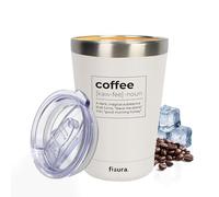 Fisura - Original Thermos Flask for hot Drinks, Thermal Coffee Travel Mug Leakproof, 310 of Capacity, Insulated Coffee Mug Made of Stainless Steel, Different Designs (Coffee, White)