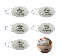 Fisura Oval Rubber Wallet All You Need White Retro Coin Purse with Chain Small Pocket Wallet Unisex Gift Wallet 5 Units