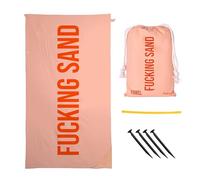 Fisura - Oversized Beach Towel F*cking Sand Lightweight orange microfiber towel for the pool, beach, camping, or picnic. Sand-proof. Quick-dry. 180 x 100 cm