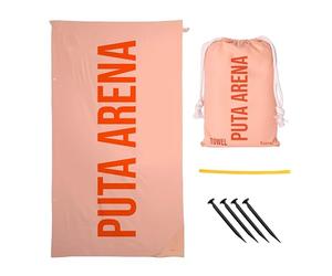 Fisura - Oversized Beach Towel P*ta arena Lightweight orange microfiber towel for the pool, beach, camping, or picnic. Sand-proof. Quick-dry. 180 x 100 cm