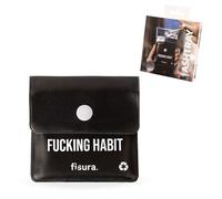 Fisura - Pocket Ashtray Pouch "F*cking Habit". Car, Outdoor & Portable Travel Ashtray. Original Ash Bag. Reusable. 8 x 8 cm