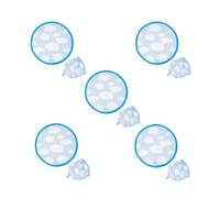 Fisura Round Folding Fan "Clouds" Original Folding Hand Fan Blue and White Frisbee Pack of 5 Portable Party Fan 20cm, Clouds, 5 Units, One size