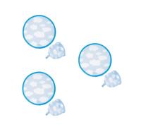 Fisura - Round Folding Fan Clouds. Original Handheld Folding Fan. Blue and White Design. 3 units. Portable gift for Parties. 20 cm.