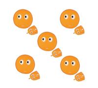 Fisura - Round Folding Fan Eyes. Original Handheld Folding Fan. Fun Orange Frisbee. 5 Units. Portable Gift for Parties. 20 cm.