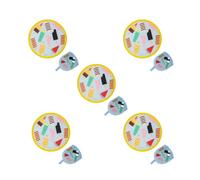 Fisura Round Folding Fan "Ice Cream" Original Folding Hand Fan Foldable Frisbee Pack of 5 Portable Party Fan 20cm, Ice Cream, 5 Units, 20 cm
