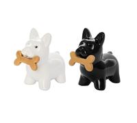 Fisura - Original Salt and Pepper Shaker Set, Cute Dogs Design, Gift Set for Kitchen or Dining Table, Ceramic Salt and Pepper Pots, Farmhouse Style, Modern Kitchen Decor - 5.5cm x 9cm