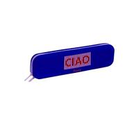 Fisura - Silicone Pencil Case “Ciao” Blue Multiuse Pen Holder Desk Organiser with Zip, Soft Flexible Touch - 7.9 x 2 in