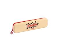Fisura - Silicone Pencil Case “My Wild W eige Multiuse Pen Holder Desk Organiser with Zip, Soft Flexible Touch - 7.9 x 2 in