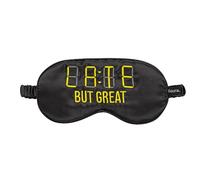 Fisura - Sleep mask for Women Late but Great, Original Black Eye mask for Sleeping, Ultra-Soft Blackout Sleep mask with Elastic Band, Bachelorette Party Favors for Bride 7.9 x 3.9 inches