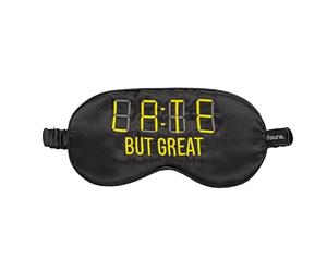 Fisura - Sleep mask for Women Late but Great, Original Black Eye mask for Sleeping, Ultra-Soft Blackout Sleep mask with Elastic Band, Bachelorette Party Favors for Bride 7.9 x 3.9 inches