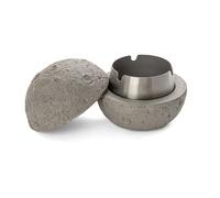 Fisura - Smell Proof Ashtray with Moon Shape Lid | Original Indoor & Outdoor Ash Tray | Car Ashtray with Lid Smell Proof Made of Stainless Steel and Concrete | Travel, Garden 10 x 10 cm